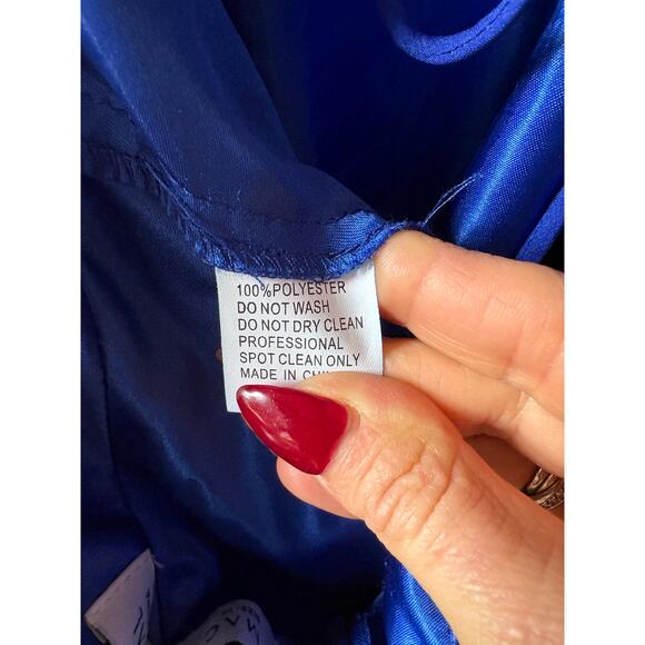 Mac Duggal 67911 Royal Blue Chiffon Cutout Ruffled Empire Waist Dress Size 12 - Picture 12 of 12